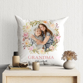 水モダン色フローラおばあちゃん2枚 クッション