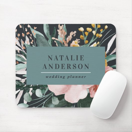 水モダン色フローラと葉エレガント マウスパッド (マウス)