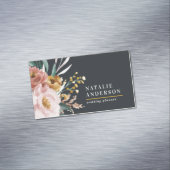 水モダン色フローラと葉エレガント マグネット名刺 (インサイチュ)