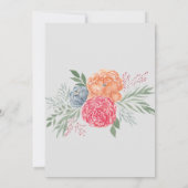 水モダン色フローラウェディングシャワー招待状 招待状 (裏面)