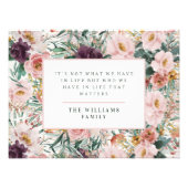 水モダン色フローラエレガントファミリー引用文 フォトプリント            (正面)