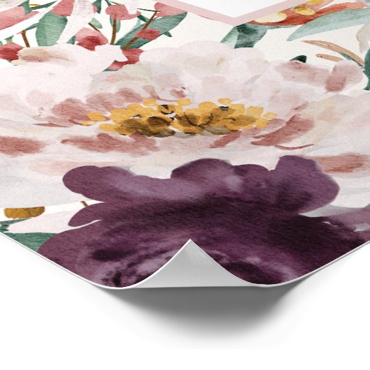 水モダン色フローラエレガントファミリー引用文 ポスター (角)