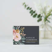 水モダン色フローラエレガント 名刺 (スタンド正面)