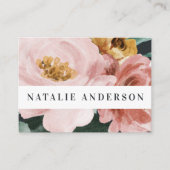 水モダン色フローラエレガント 名刺 (正面)