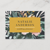 水モダン色フローラエレガント 名刺 (正面)