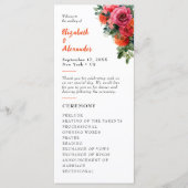 水モダン色フローラオレンジ&ピンク結婚ズ プログラム (正面)