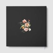 水モダン色フローラカップル写真結婚の金ゴールド ゲストブック (裏面)