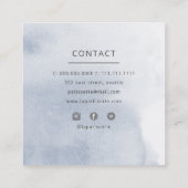 水モダン色フローラケーキスタンドベーカリーシェフ スクエア名刺 (裏面)