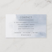 水モダン色フローラケーキスタンドベーカリーシェフ 名刺 (裏面)