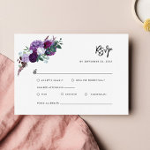 水モダン色フローラスクリプ結婚ト 出欠カード