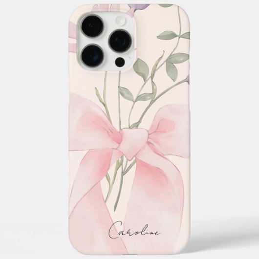 水モダン色フローラスタイリッシュピンクボウスクリプト Case-Mate iPhoneケース (裏面)