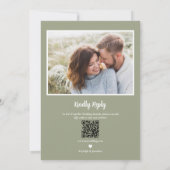 水モダン色フローラセージ結婚グリーン 招待状 (裏面)