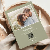 水モダン色フローラセージ結婚グリーン 招待状