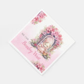 水モダン色フローラテディベア赤ちゃんシャワーN スタンダードランチョンナプキン (角)