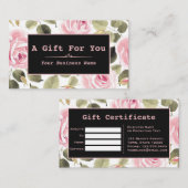 水モダン色フローラバラブラックメイクアップアーティスト ロイヤリティカード (正面/裏面)