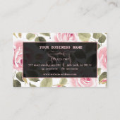 水モダン色フローラバラ金ゴールドメイクアップアーティスト ロイヤリティカード (裏面)