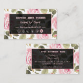 水モダン色フローラバラ金ゴールドメイクアップアーティスト ロイヤリティカード (正面/裏面)