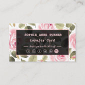 水モダン色フローラバラ金ゴールドメイクアップアーティスト ロイヤリティカード (正面)