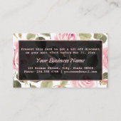 水モダン色フローラバラ金ゴールドメイクアップアーティスト 割引カード (裏面)