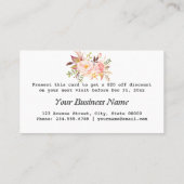 水モダン色フローラバラ金ゴールドメイクアップアーティスト 割引カード (裏面)