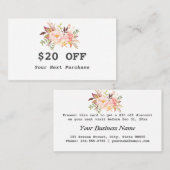 水モダン色フローラバラ金ゴールドメイクアップアーティスト 割引カード (正面/裏面)