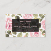 水モダン色フローラバラ金ゴールドメイクアップアーティスト 名刺 (裏面)