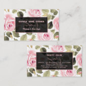 水モダン色フローラバラ金ゴールドメイクアップアーティスト 名刺 (正面/裏面)