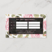 水モダン色フローラバラ金ゴールド化粧 予約カード (裏面)