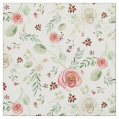 水モダン色フローラピンク白フローラ ファブリック (クローズアップ)