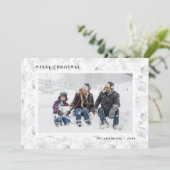 水モダン色フローラフォトクリスマスカード シーズンカード (スタンド正面)