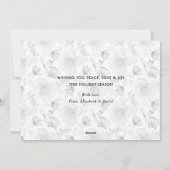 水モダン色フローラフォトクリスマスカード シーズンカード (裏面)