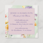 水モダン色フローラフローリスト スクエア名刺 (裏面)