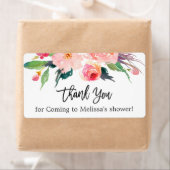 水モダン色フローラブライダルシャワーありがとう ラベル (インサイチュ)