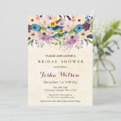 水モダン色フローラブライダルシャワー招待状 招待状 (スタンド正面)