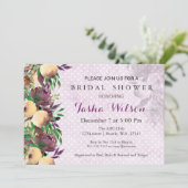 水モダン色フローラブライダルシャワー招待状 招待状 (スタンド正面)