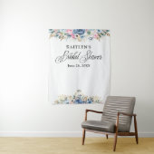 水モダン色フローラブライダルシャワー背景 タペストリー (インサイチュ)