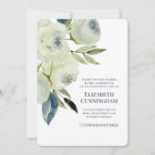 水モダン色フローラメモリアルサンキューカード サンキューカード (正面)