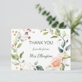 水モダン色フローラリースありがとう サンキューカード (スタンド正面)