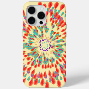 水モダン色フローラルパターンiPhone iPhone 15 Pro Maxケース
