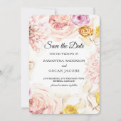 水モダン色フローラ枠 セーブザデート (正面)