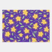 水モダン色フローラ植物花ラッピ ラッピングペーパーシート (正面2)