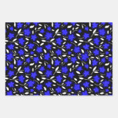 水モダン色フローラ植物花ラップ ラッピングペーパーシート (正面2)