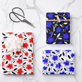 水モダン色フローラ植物花ラップ ラッピングペーパーシート