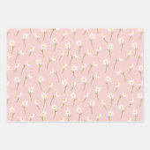 水モダン色フローラ植物花ワラ ラッピングペーパーシート (正面2)