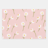 水モダン色フローラ植物花ワラ ラッピングペーパーシート (正面)