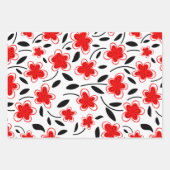 水モダン色フローラ植物花 ラッピングペーパーシート (正面2)