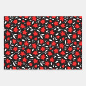 水モダン色フローラ植物花 ラッピングペーパーシート (正面)