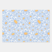 水モダン色フローラ植物花 ラッピングペーパーシート (正面3)