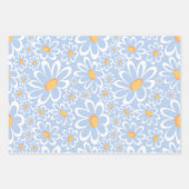 水モダン色フローラ植物花 ラッピングペーパーシート (正面)