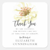 水モダン色フローラ植物記念感謝してい スクエアシール (正面)